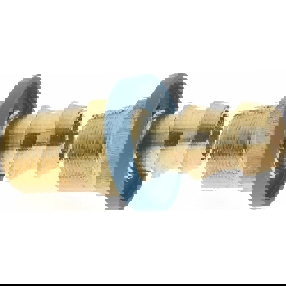 Barbed Push-On Hose Male Connector: 1/4-18 NPT, Brass, 3/8